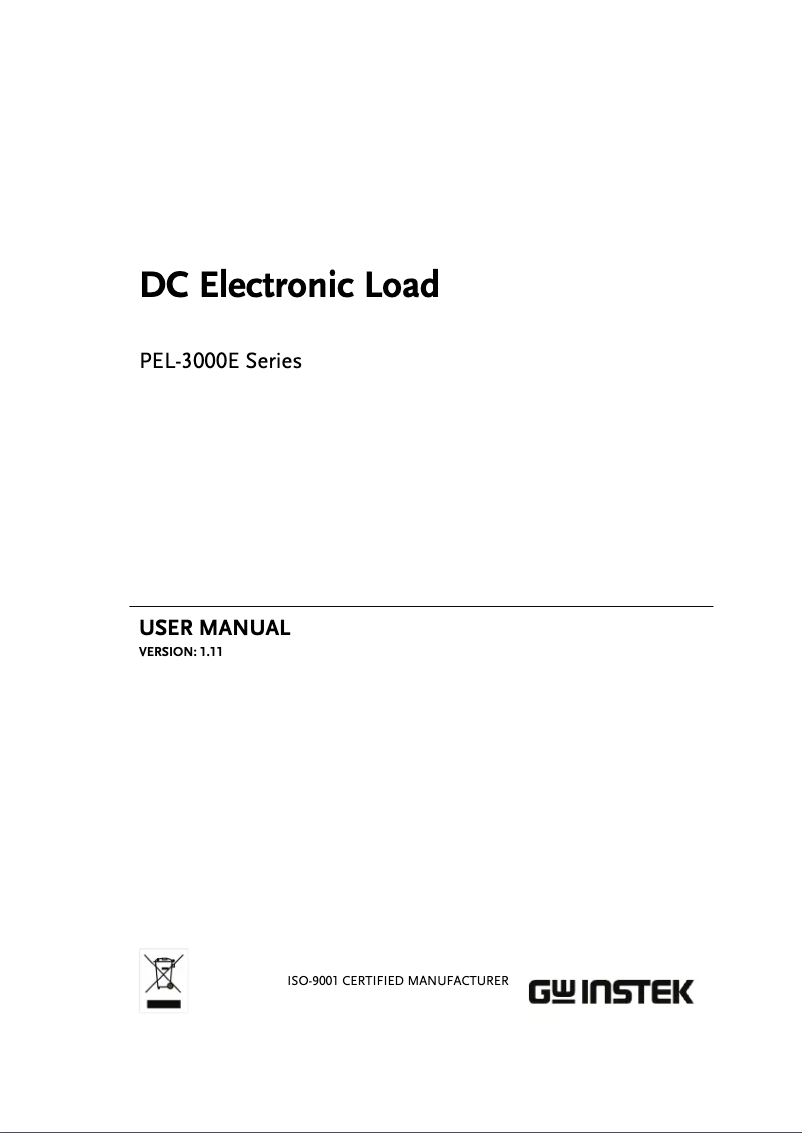 Image de la première page du manuel de l'appareil PEL-3031E