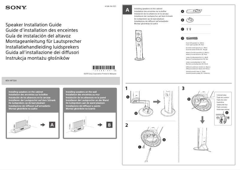 Page 1 de la notice Guide d'installation Sony BDV-NF7220