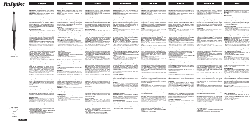 Página 1 del manual Manual de usuario BaByliss Salon Brilliance Conical C458E