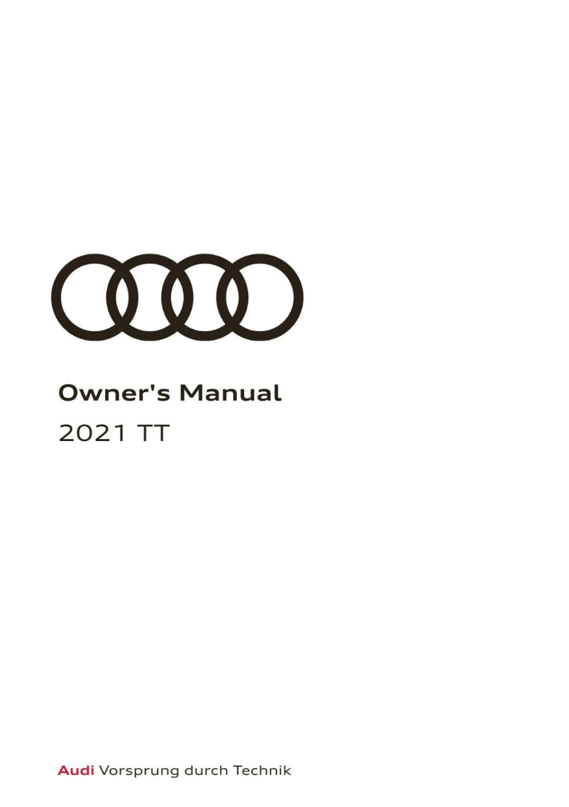Page 1 de la notice Manuel utilisateur Audi TT (2020)