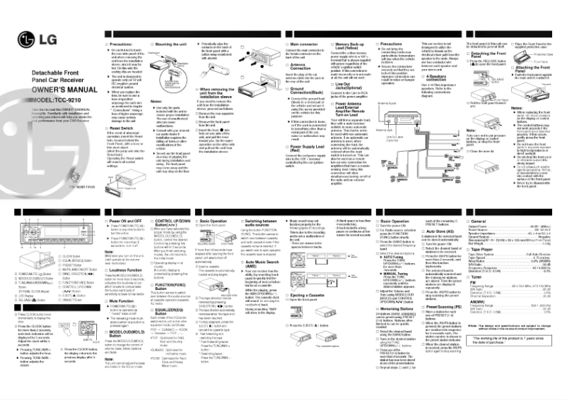 Imagen de la primera página del manual del dispositivo TCC-9210