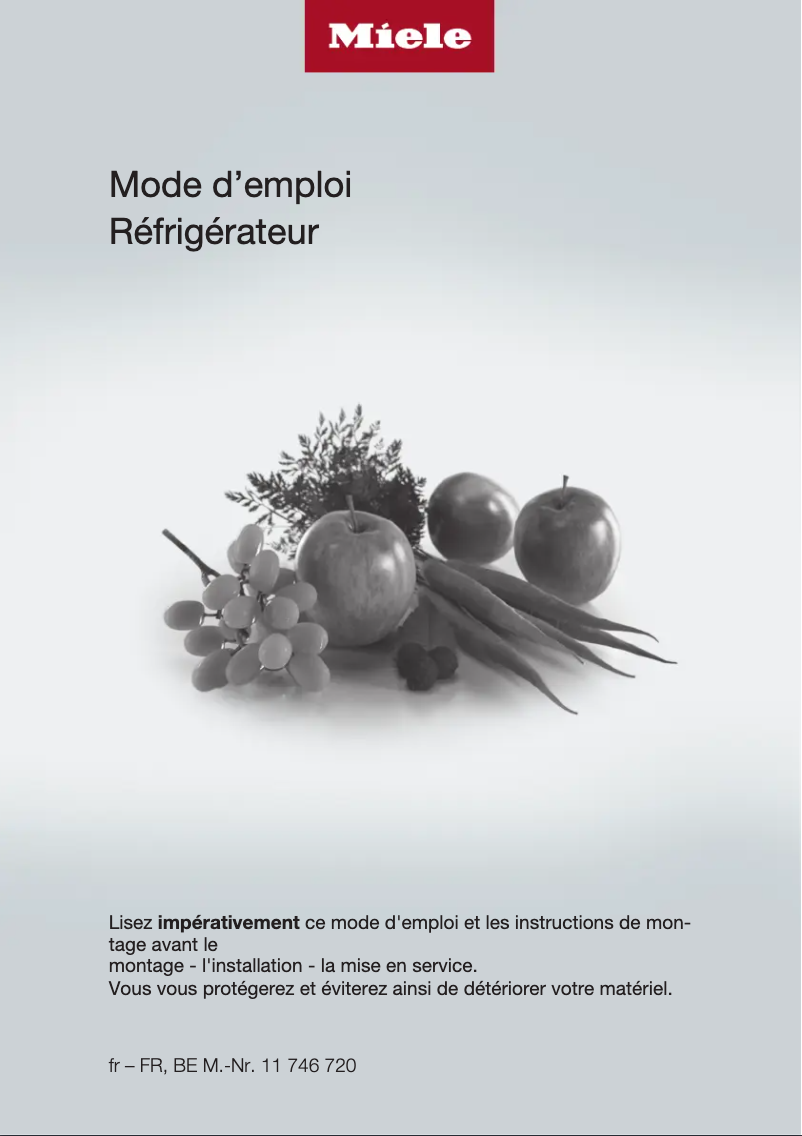 Page 1 de la notice Manuel utilisateur Miele K 7733 E