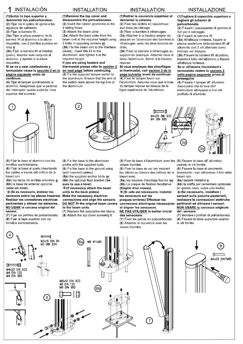Page 1 de la notice Manuel utilisateur Optex TW100