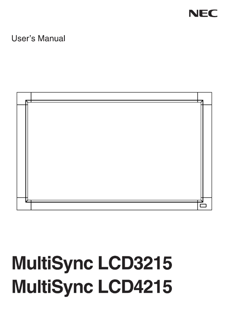Image de la première page du manuel de l'appareil MultiSync LCD3215