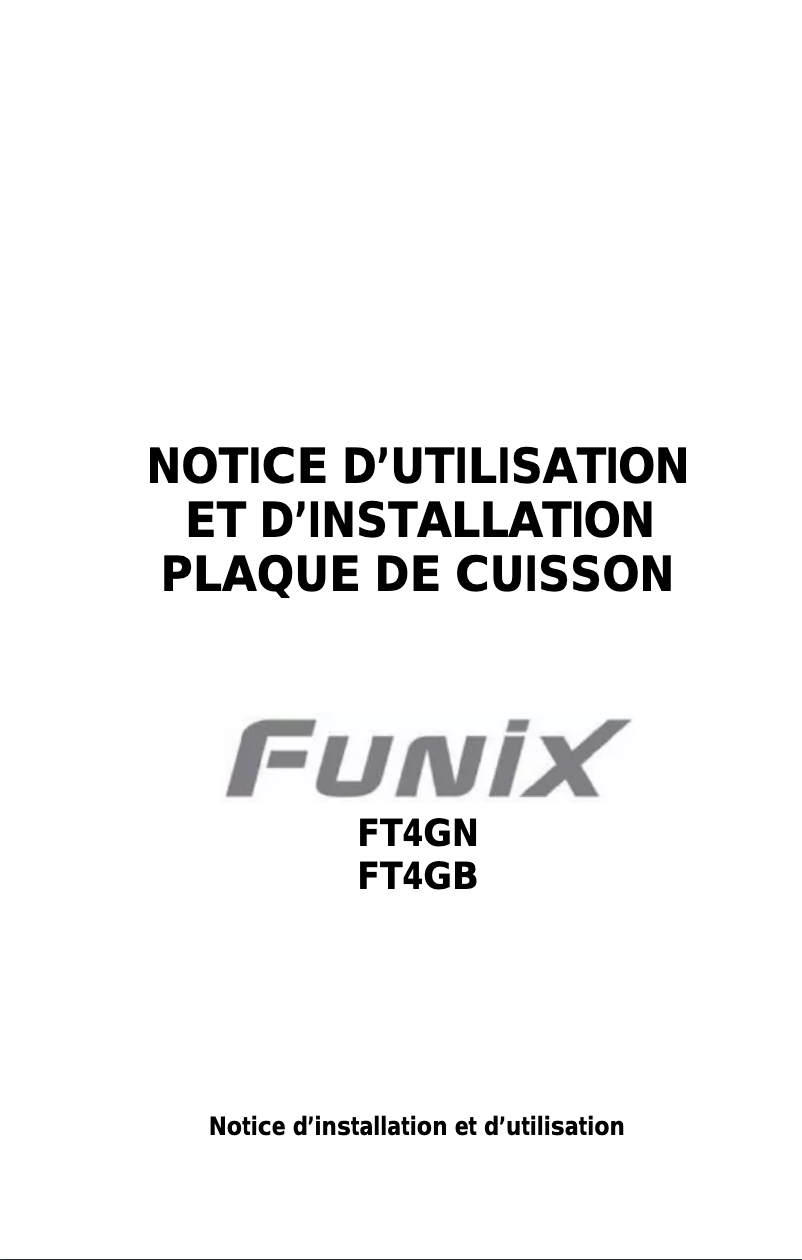Page 1 de la notice Manuel utilisateur Funix FT4GN
