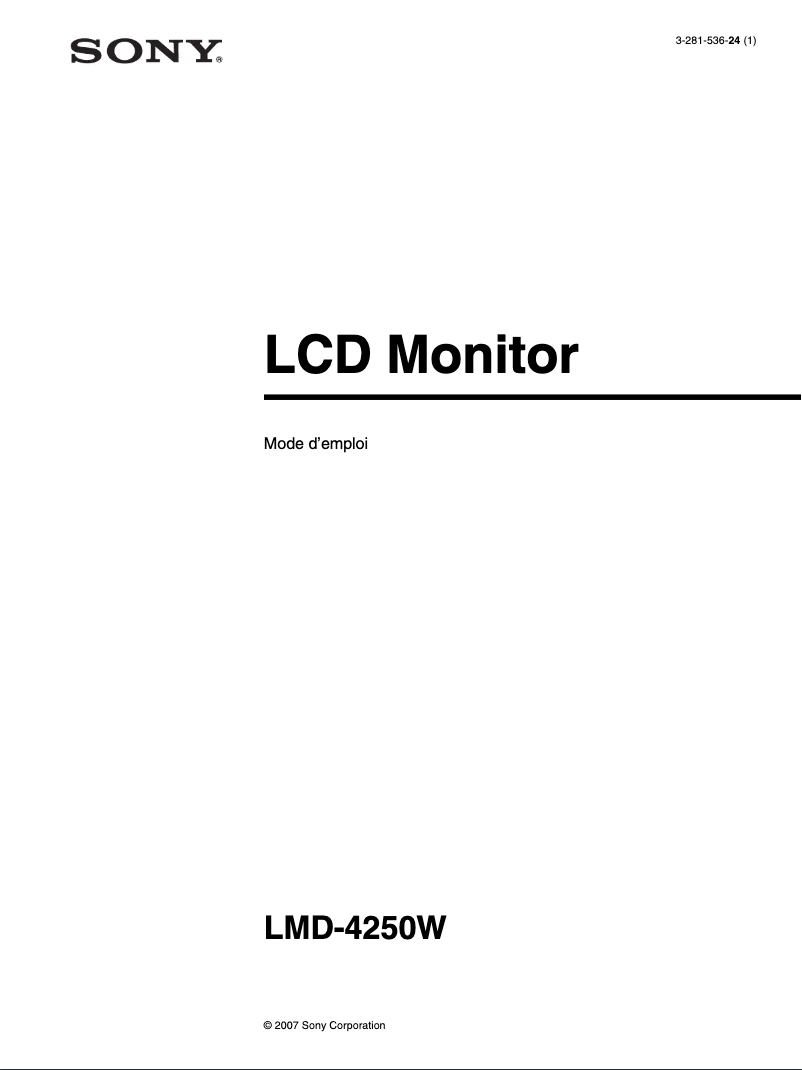 Image de la première page du manuel de l'appareil LMD-4250W