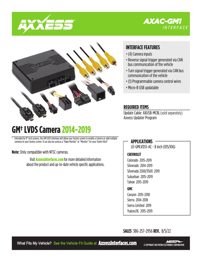 Page 1 of the manual Technical Sheet AXESS AXAC-GM1