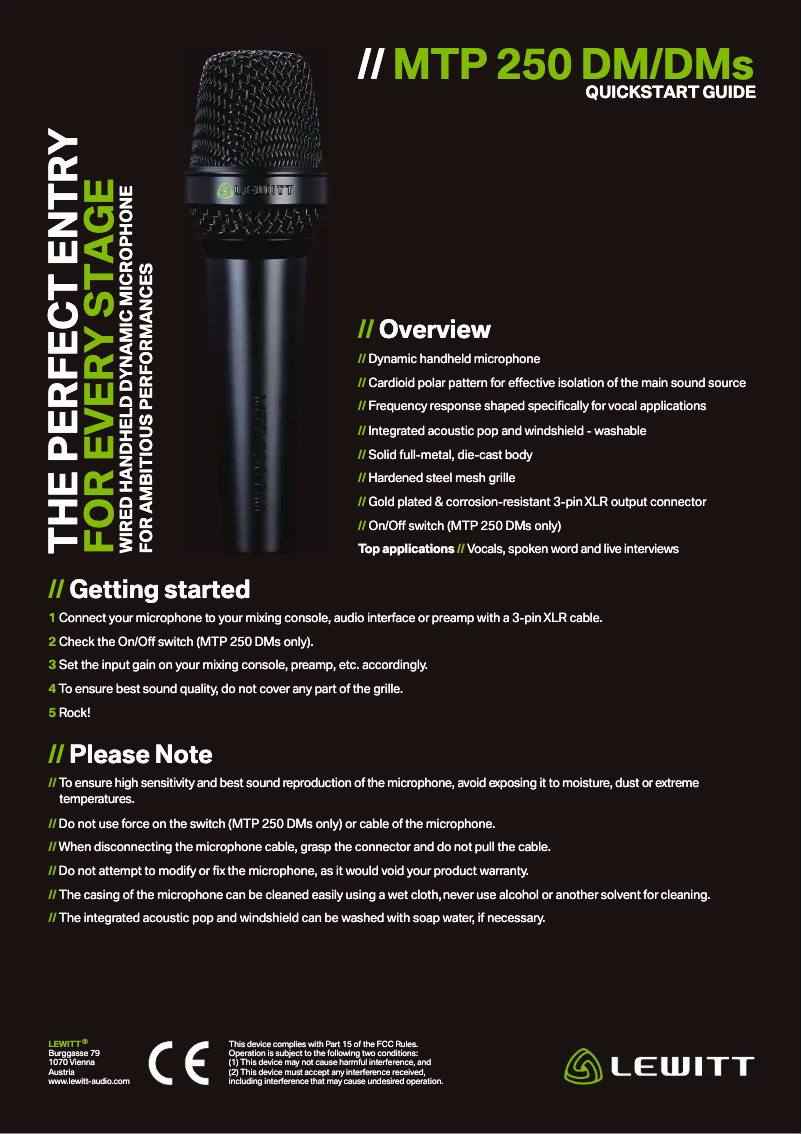 Image de la première page du manuel de l'appareil MTP 250 DMs