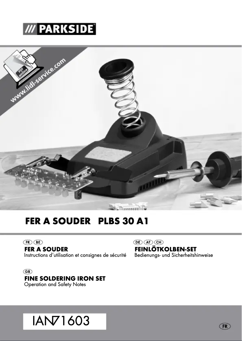 Page 1 de la notice Manuel utilisateur Parkside PLBS 30 A1