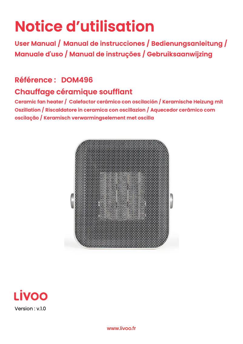 Image de la première page du manuel de l'appareil DOM496