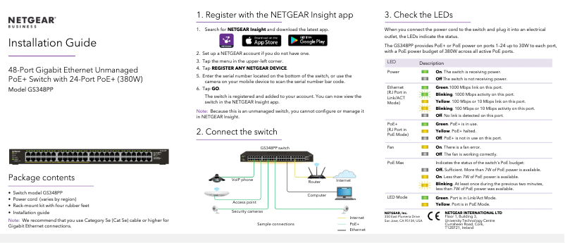 Page n°1 - Mode d'emploi Netgear GS348PP