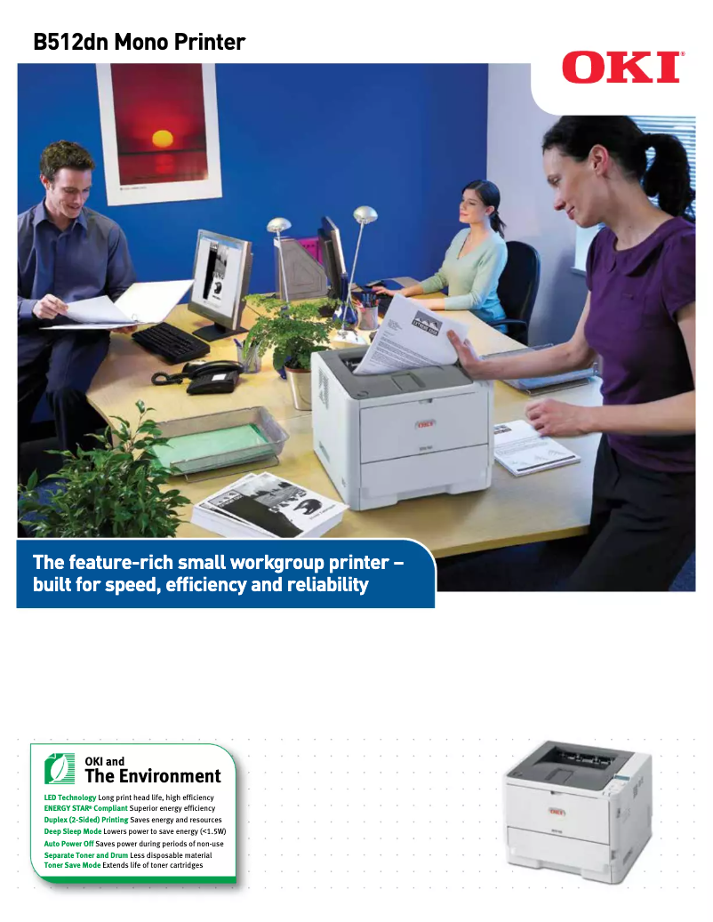 Página 1 del manual Folleto OKI B512dn