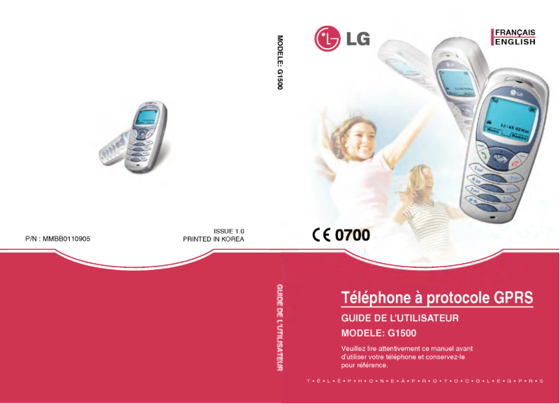 Page n°1 - Manuel utilisateur LG G1500