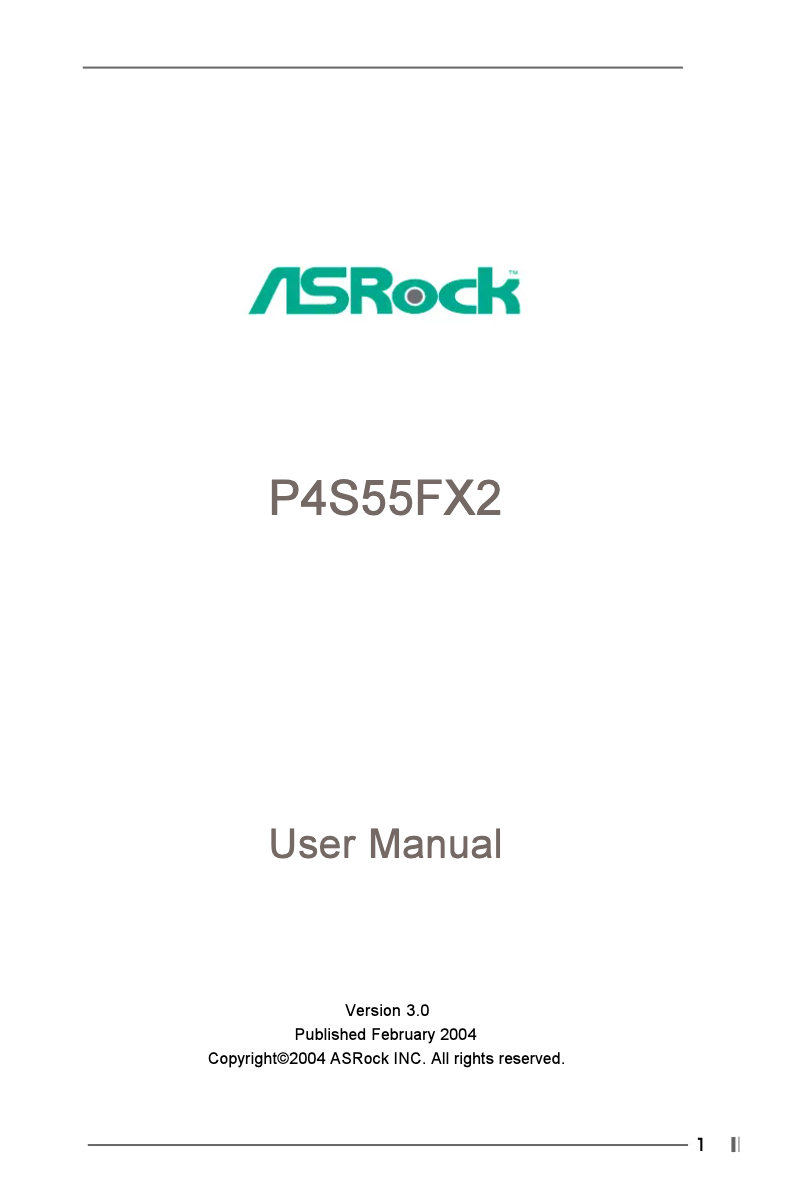 Page 1 de la notice Manuel utilisateur Asrock P4S55FX2