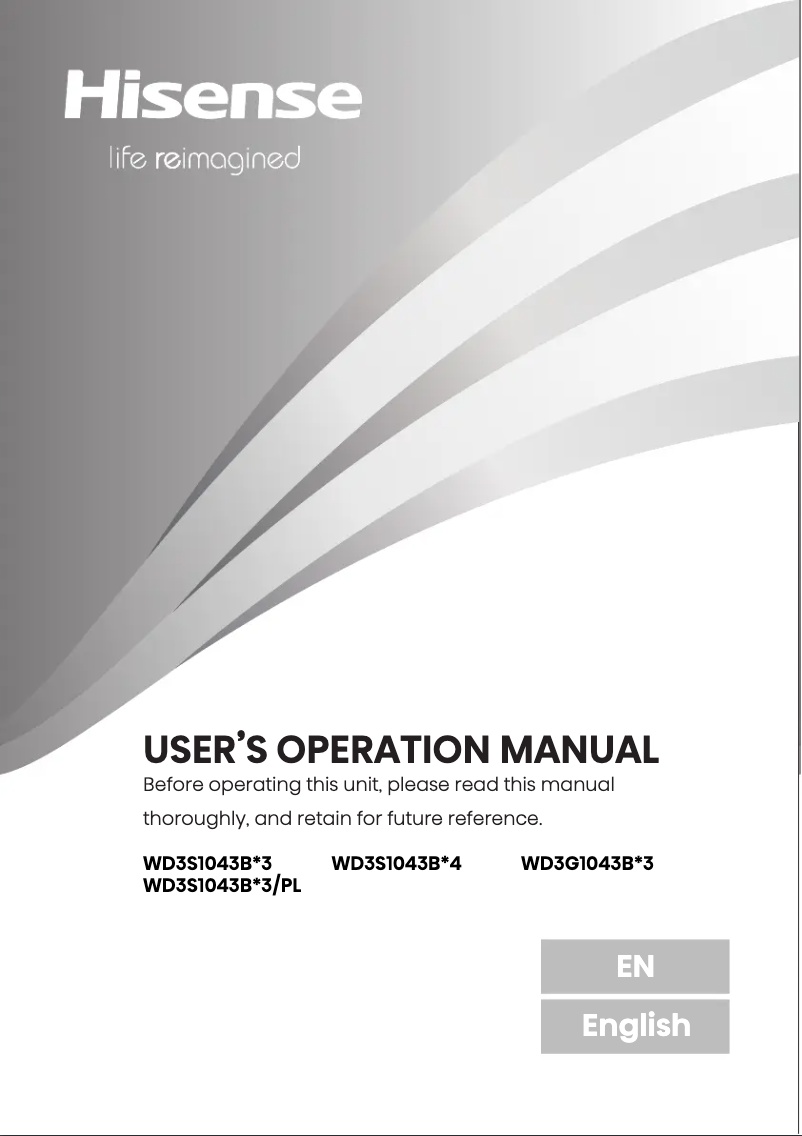 Image de la première page du manuel de l'appareil WD3S1043BB3