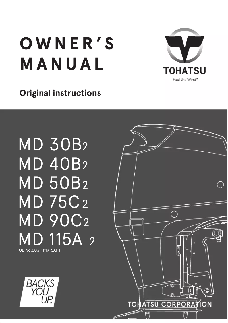 Page 1 de la notice Manuel utilisateur Tohatsu MD115A2