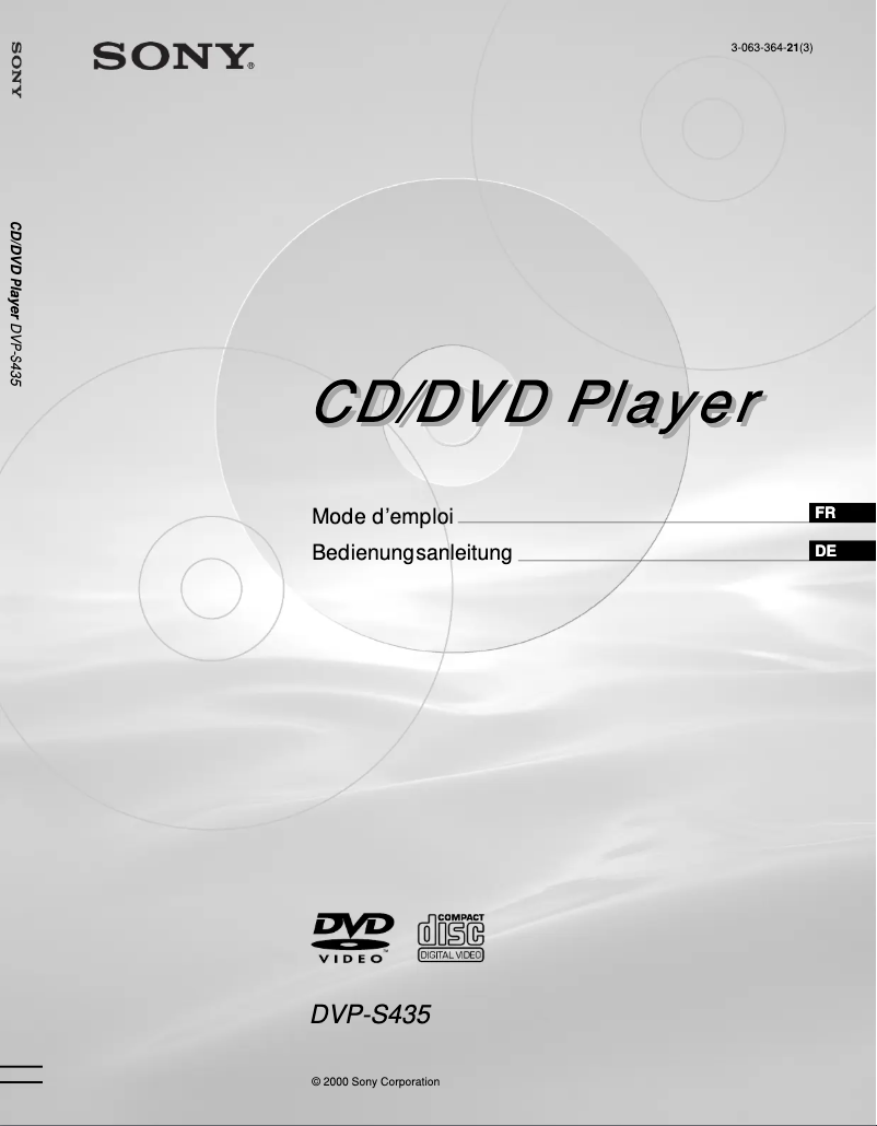 Page n°1 - Manuel utilisateur Sony DVP-S435