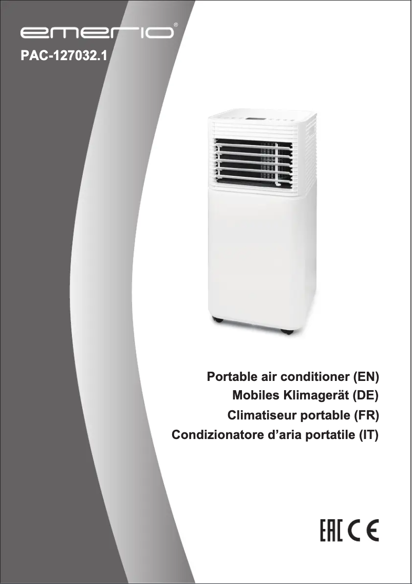 Image de la première page du manuel de l'appareil PAC-127032.1