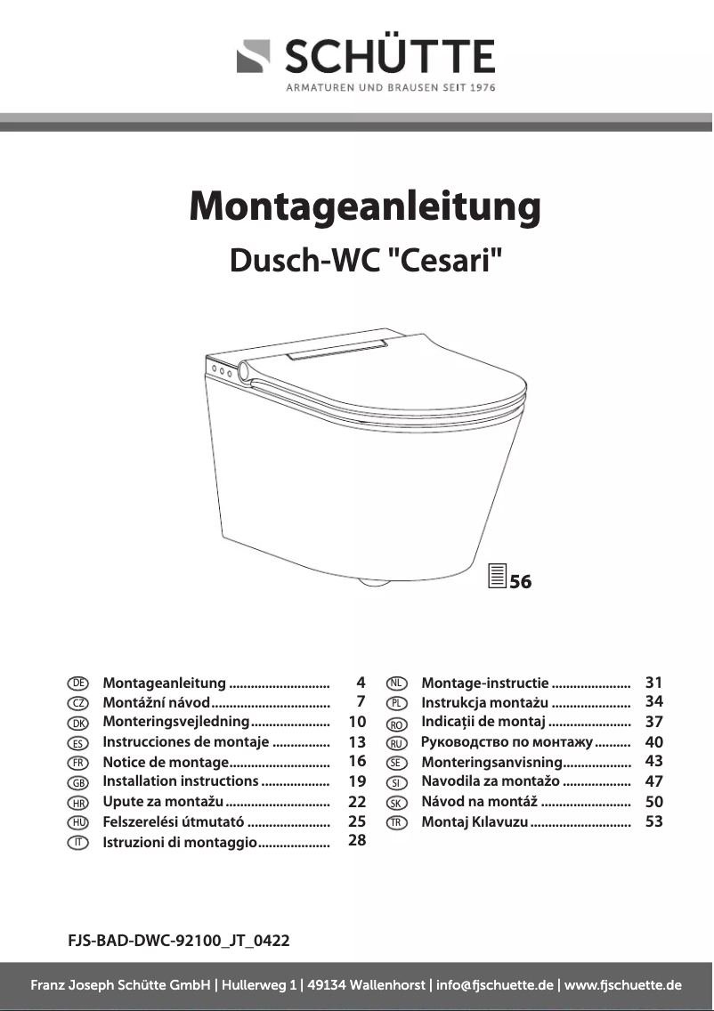 Page n°1 - Manuel utilisateur Schütte Cesari