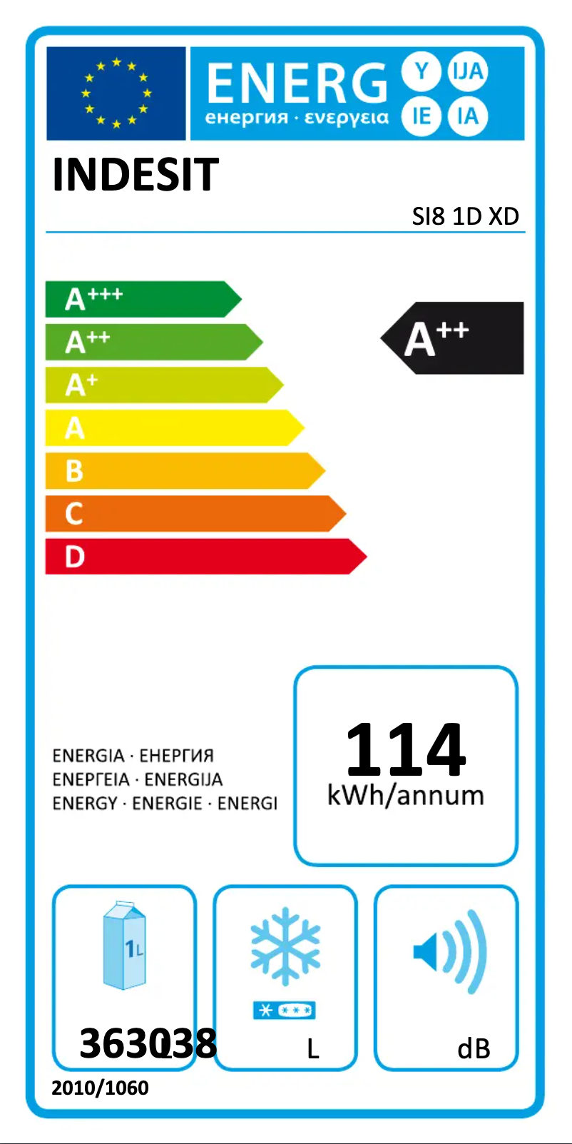 Page 1 de la notice Manuel utilisateur Indesit SI8 1D XD
