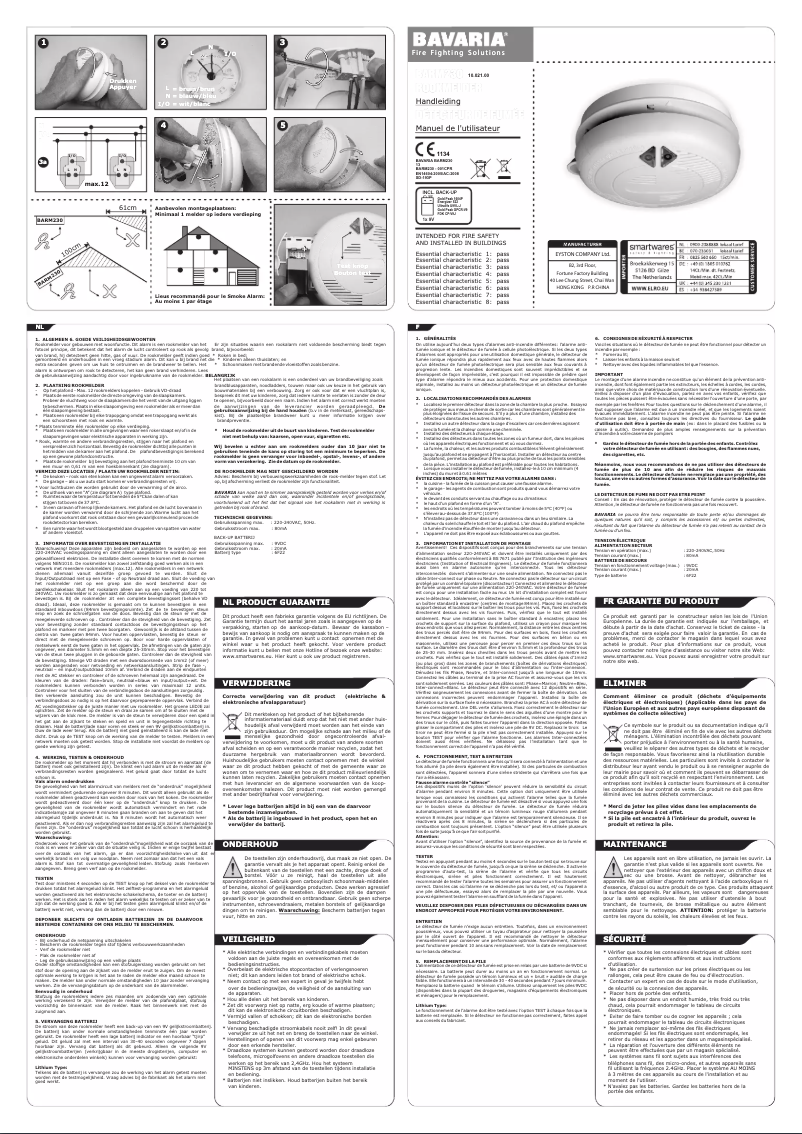 Page 1 de la notice Manuel utilisateur Bavaria BARM230