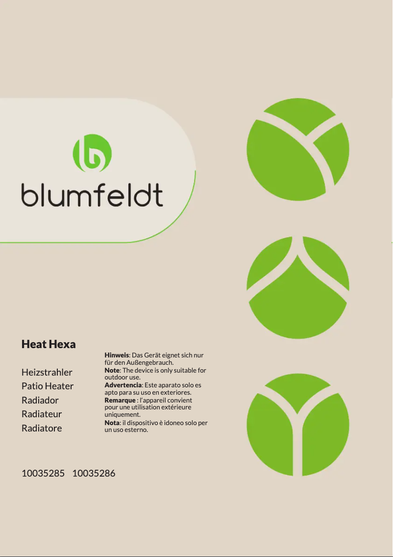 Page 1 de la notice Manuel utilisateur Blumfeldt Heat Hexa
