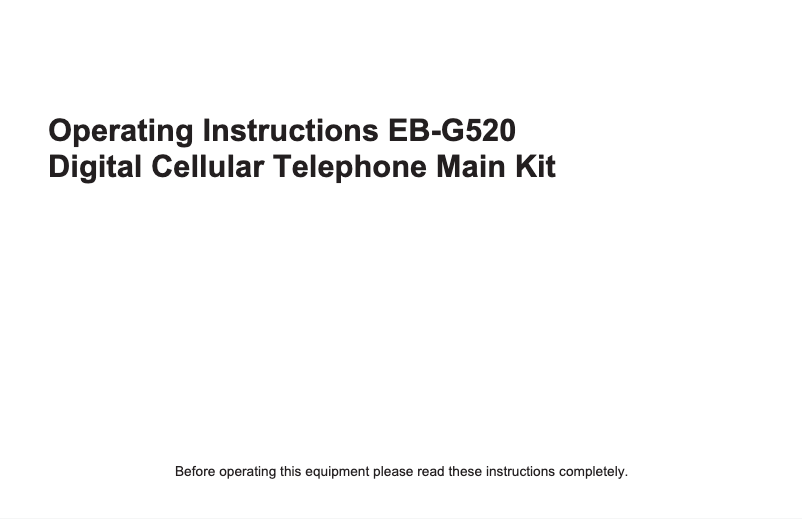 Page 1 de la notice Manuel utilisateur Panasonic EB-GD520