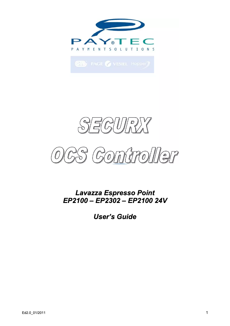 Page 1 de la notice Manuel utilisateur Lavazza EP2100