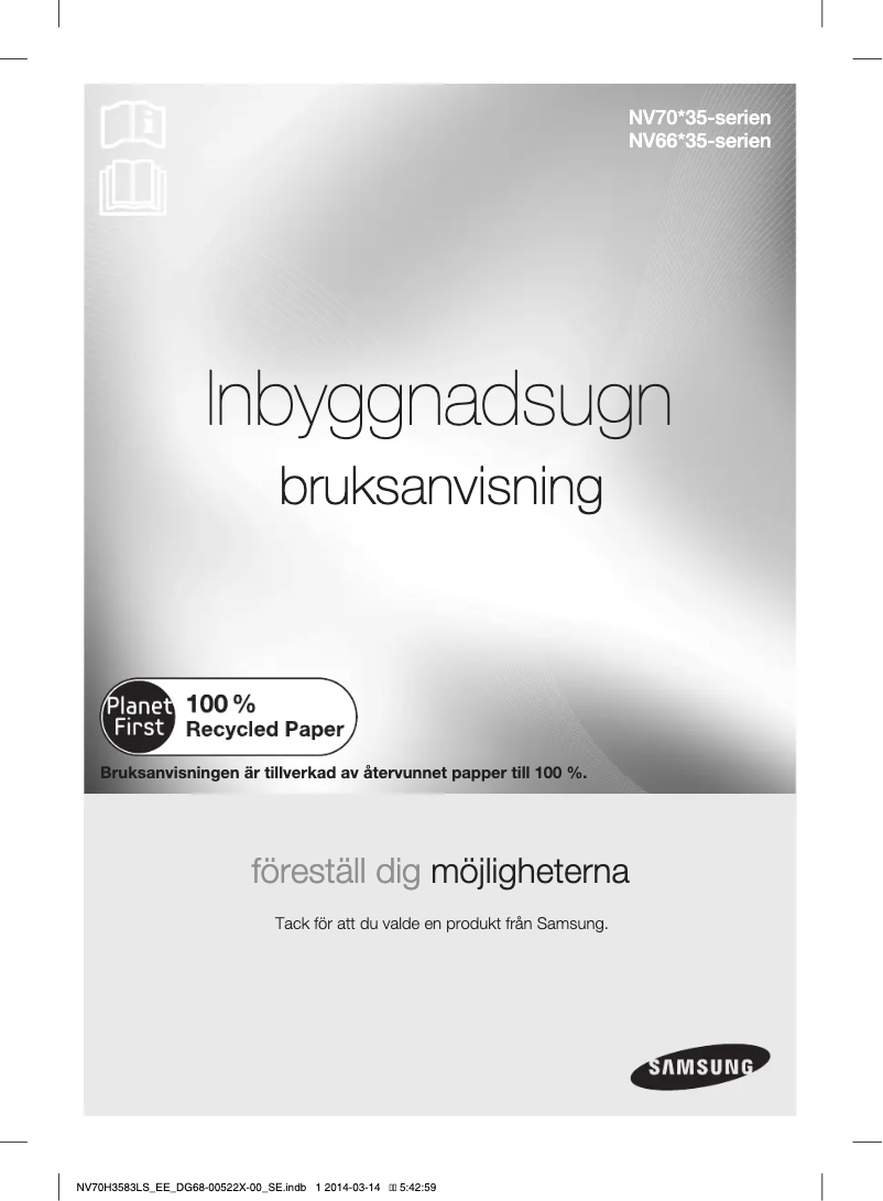 Page 1 de la notice Manuel utilisateur Samsung NV70H3583LS