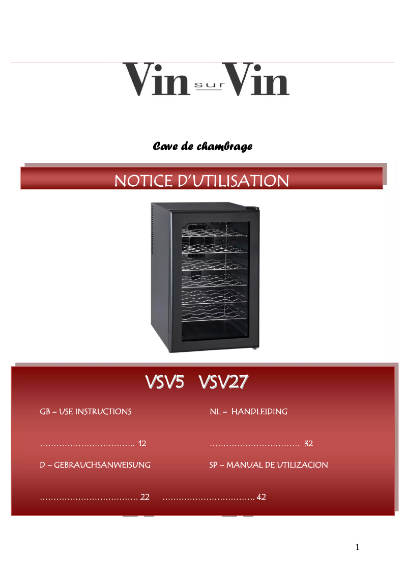 Page n°1 - Manuel utilisateur Climadiff VSV5