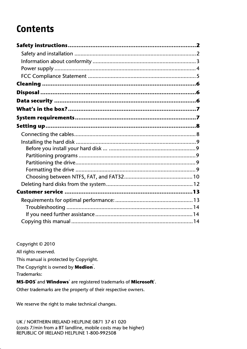 Image de la première page du manuel de l'appareil E83740 (MD 90138)
