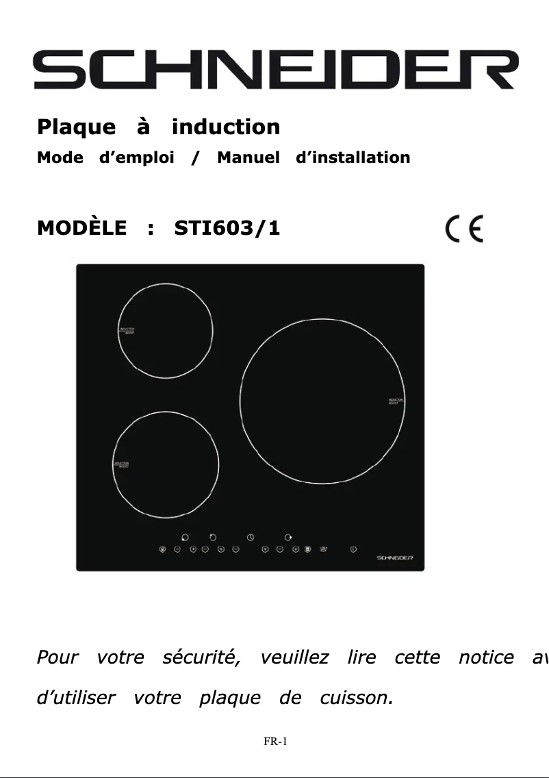Page 1 de la notice Manuel utilisateur Schneider STI603/1