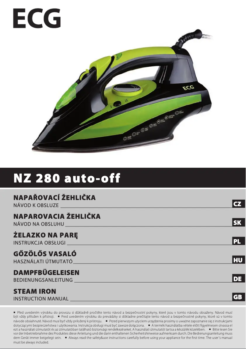 Image de la première page du manuel de l'appareil NZ 280