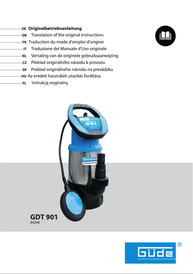 Image de la première page du manuel de l'appareil GDT 901