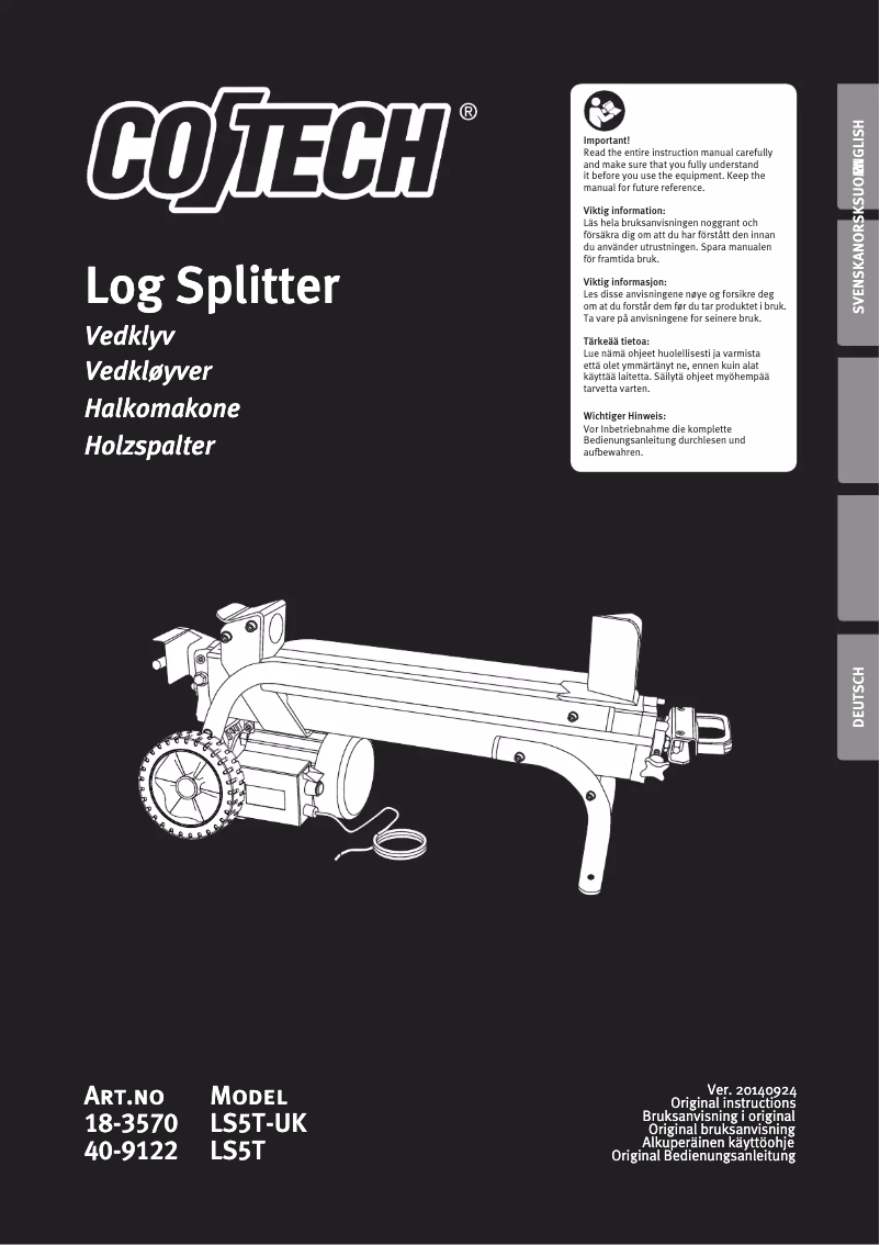 Page n°1 - Manuel utilisateur Cotech LS5T