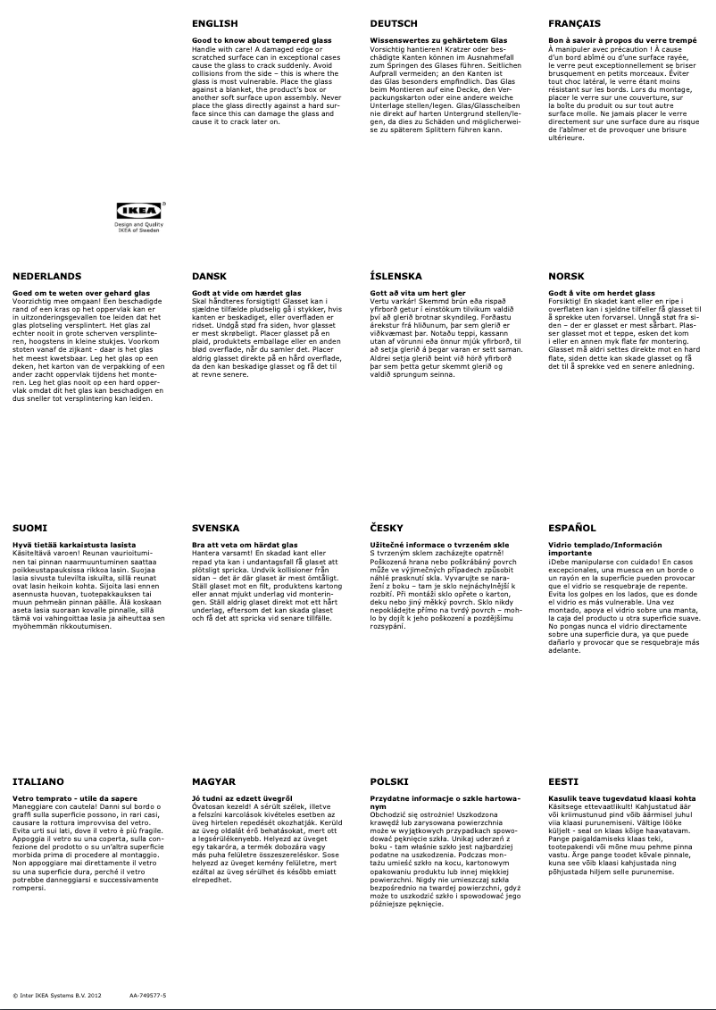 Page 1 de la notice Manuel utilisateur Ikea FABRIKÖR 504.601.22