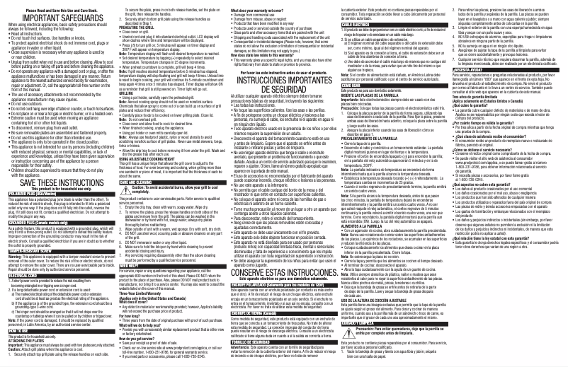 Image de la première page du manuel de l'appareil GRP99BLK