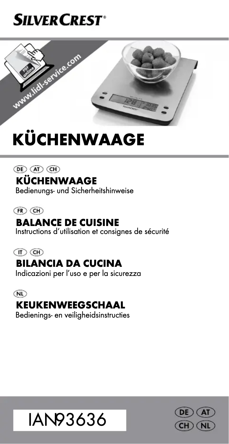 Page 1 de la notice Manuel utilisateur SilverCrest Z31183