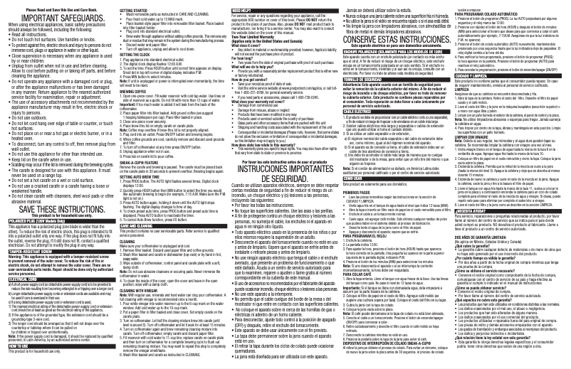 Page 1 of the manual User Manual Black & Decker CM1050W