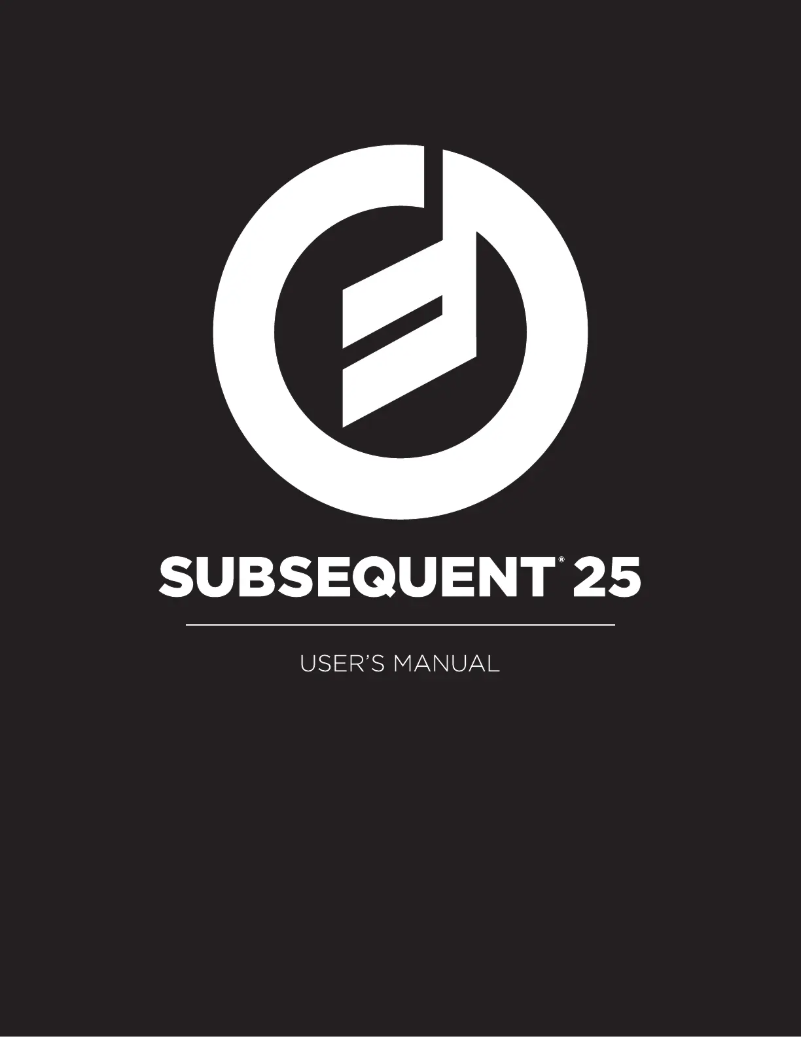 Page 1 de la notice Manuel utilisateur Moog Subsequent 25