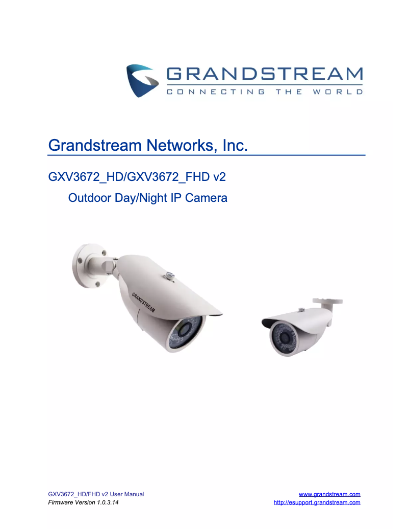 Page 1 de la notice Manuel utilisateur Grandstream GXV3672