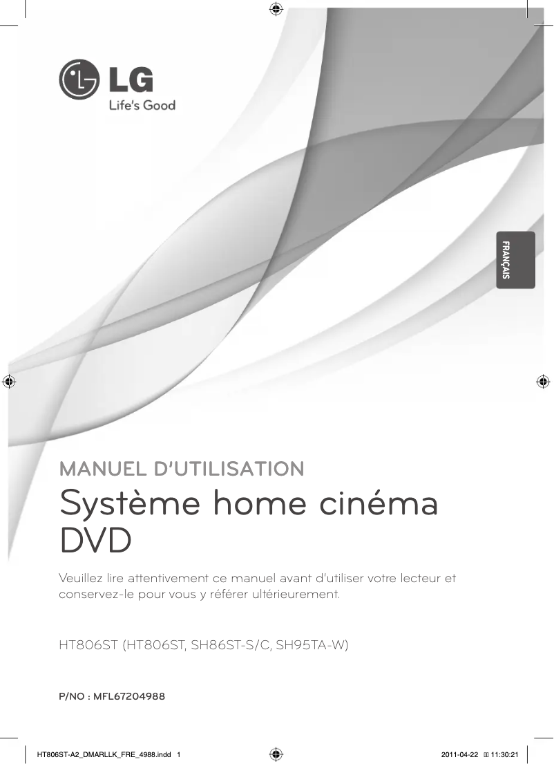 Page 1 de la notice Manuel utilisateur LG HT806ST