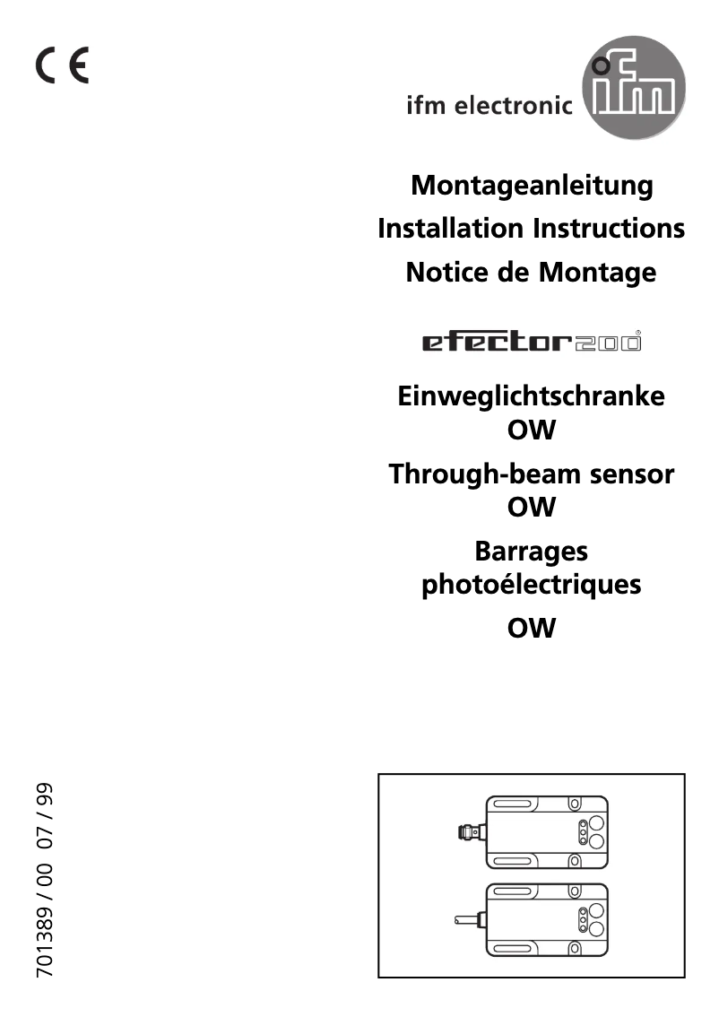Page n°1 - Manuel utilisateur IFM OW1013