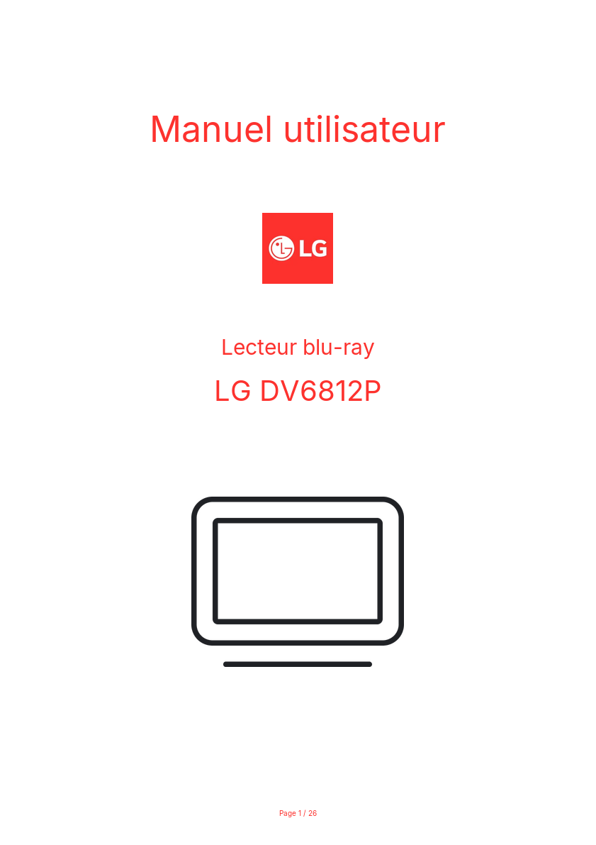 Page n°1 - Manuel utilisateur LG DV6812P