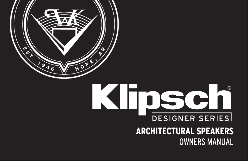 Page n°1 - Manuel utilisateur Klipsch DS-160CSM