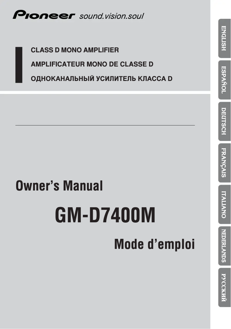 Imagen de la primera página del manual del dispositivo GM-D7400M