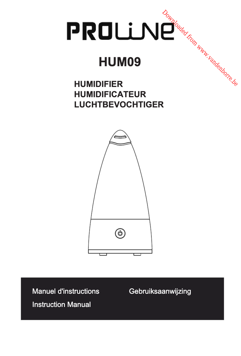 Page 1 de la notice Manuel utilisateur Proline HUM09