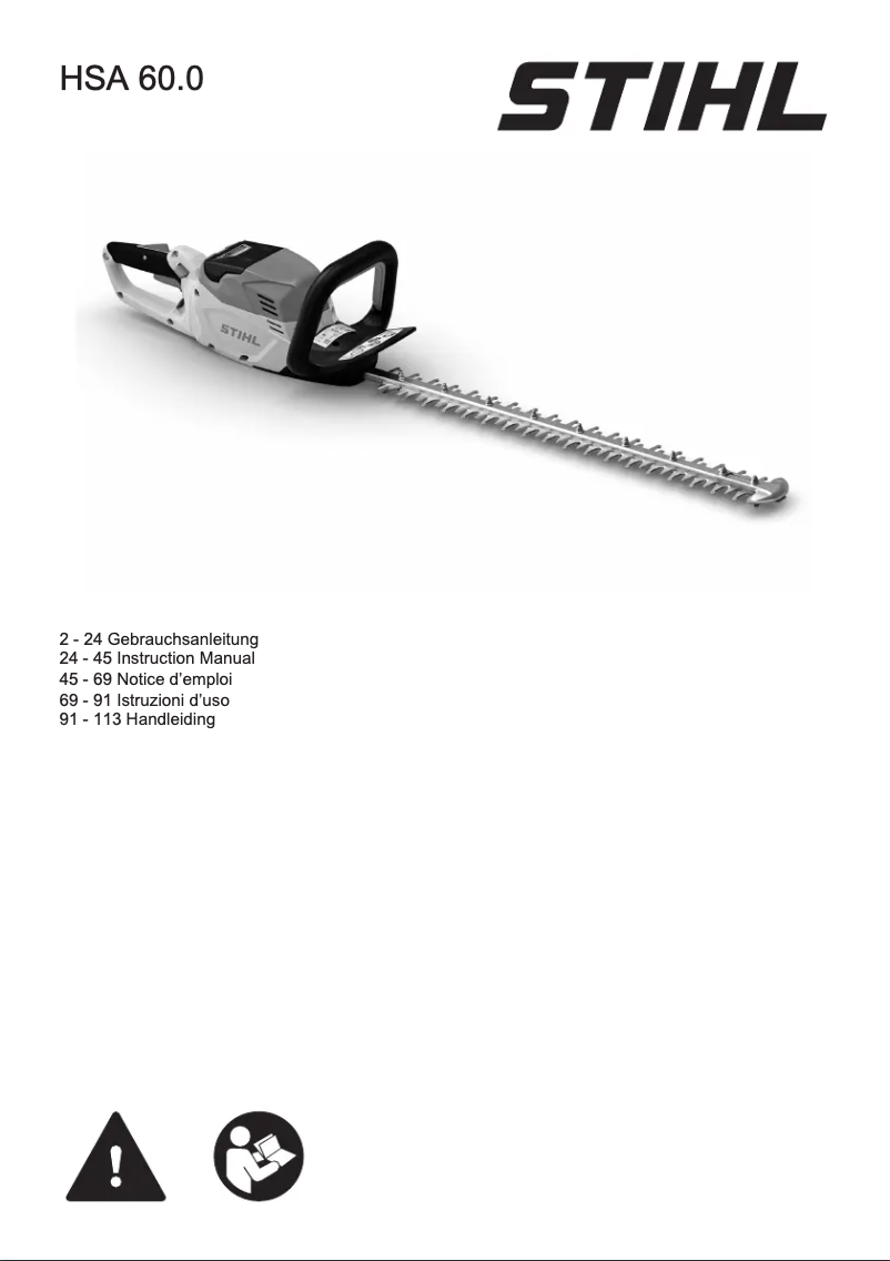 Image de la première page du manuel de l'appareil HSA 60