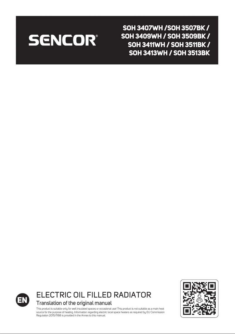 Page 1 de la notice Manuel utilisateur Sencor SOH 3411WH