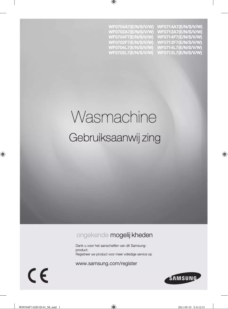 Page 1 de la notice Guide de démarrage rapide Samsung WF0704Y8E